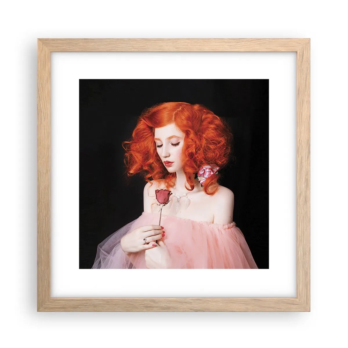 Plakát v rámu světlý dub - V barokním stylu - 30x30 cm