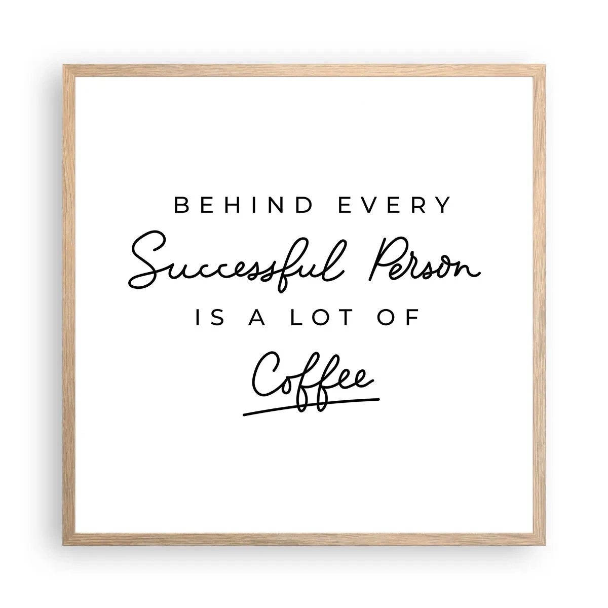 Plakát v rámu světlý dub - Tajemství úspěchu - 60x60 cm