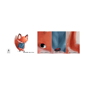 Vzor Fototapety Premium Sand - Sluší mi to? - Pro děti, Liška, Pohádka - 100x30 cm