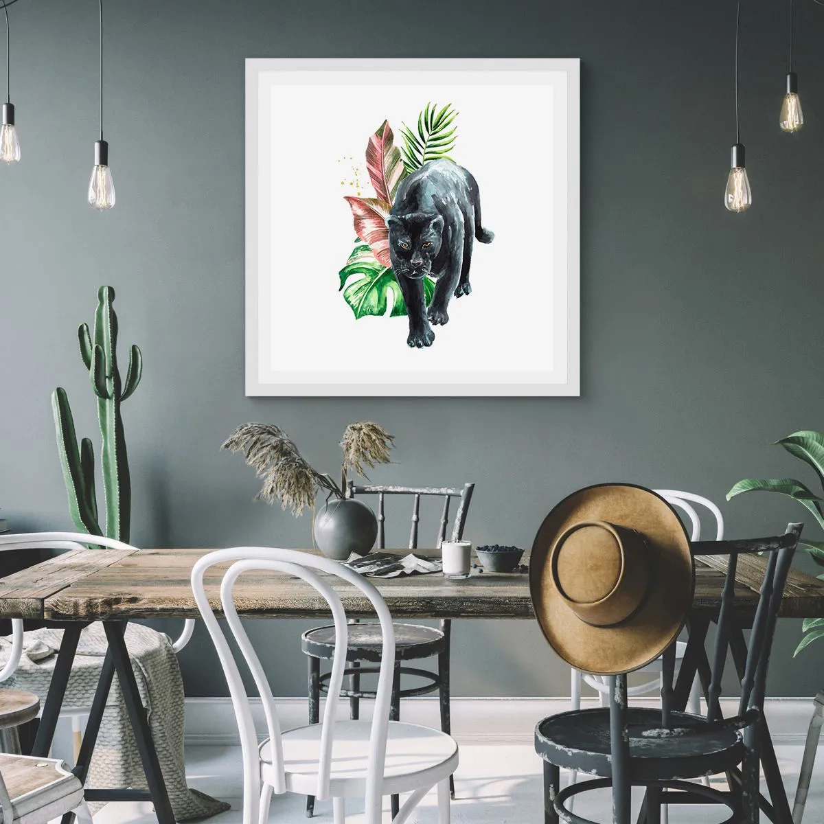 Plakát v bílém rámu - Zběsilost v srdci - 60x60 cm