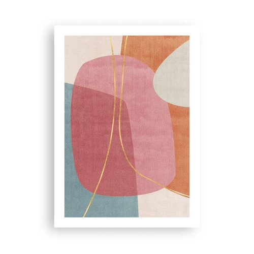 Plakát - Pastelová kompozice se zlatou nití - 50x70 cm