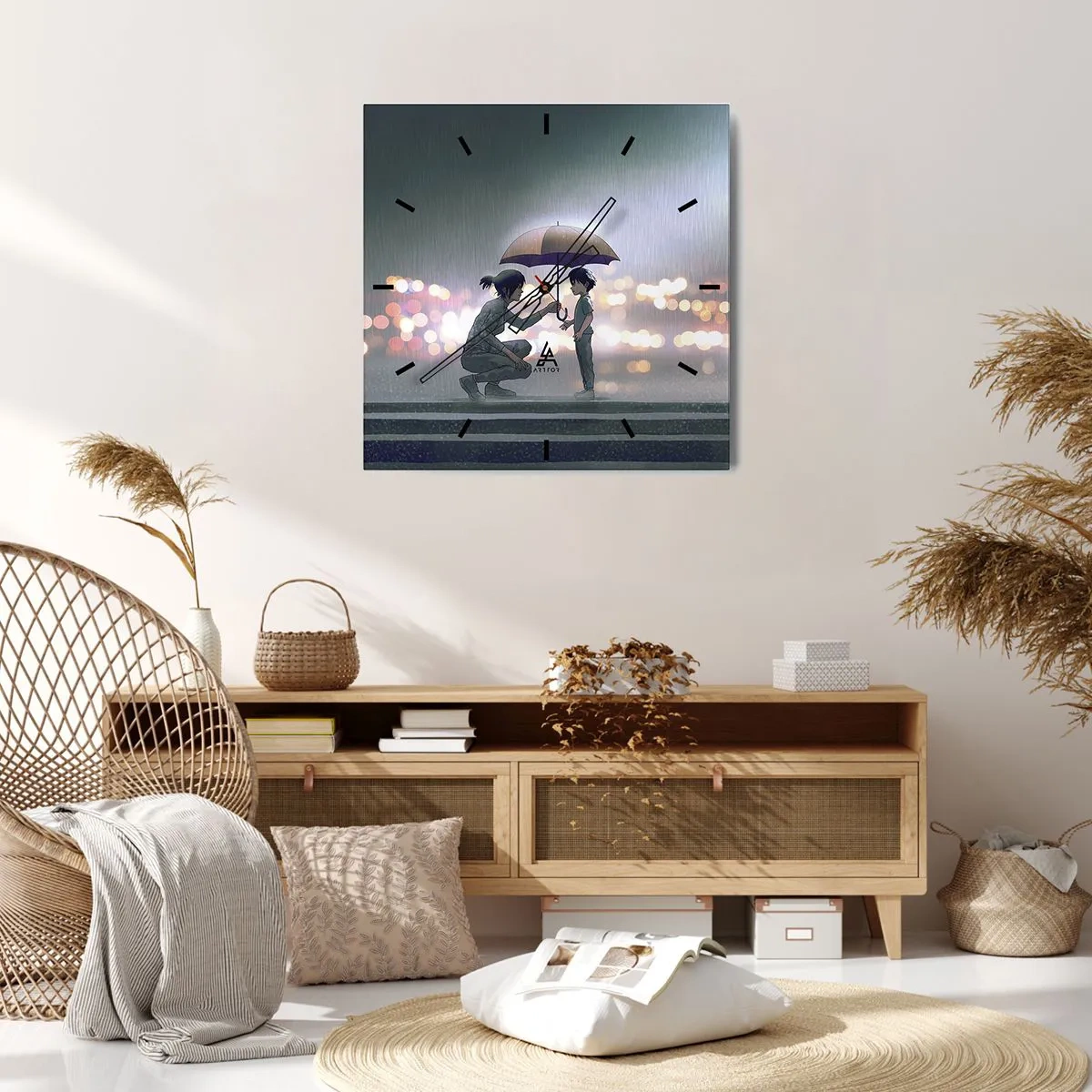 Nástěnné hodiny - A vše je v pořádku - 40x40 cm