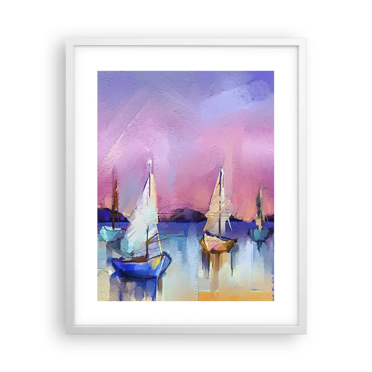 Plakát v bílém rámu - Směr: široké vody - 40x50 cm