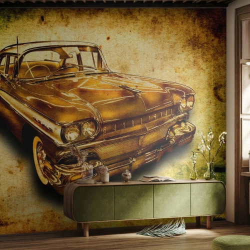 Fototapeta Samolepicí Deluxe Sticker - Nepomíjívá krása klasiky - Automobilový průmysl, Klasické auto, Hobby - 250x175 cm