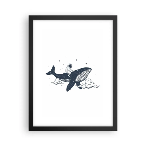 Plakát v černém rámu - Vesmírné dobrodružství - 30x40 cm