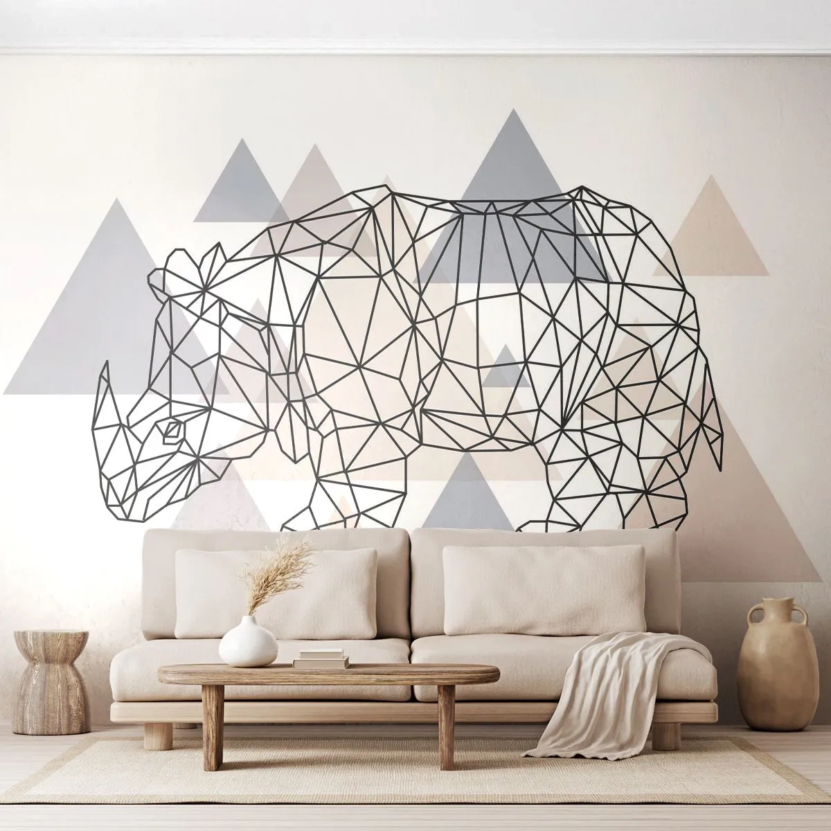 Fototapeta Premium Canvas - Struktura síly - Abstrakce, Grafika, Nosorožec - 450x315 cm