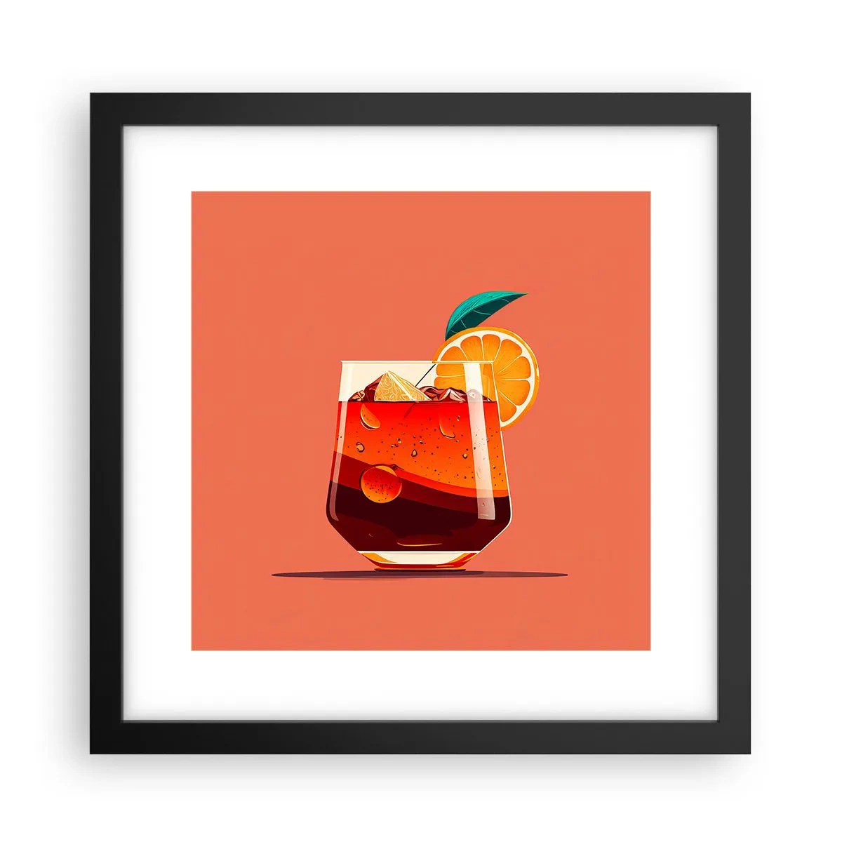 Plakát v černém rámu - Letní osvěžení - 30x30 cm