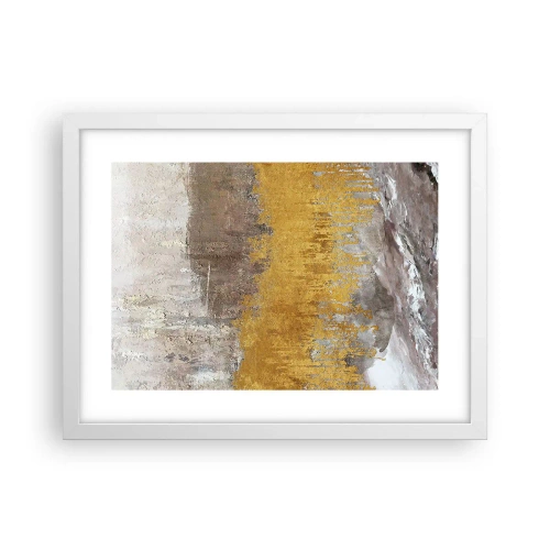 Plakát v bílém rámu - Zlatistý závan - 40x30 cm