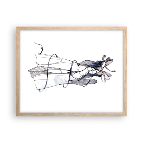 Plakát v rámu světlý dub - Studie o dotyku - 50x40 cm