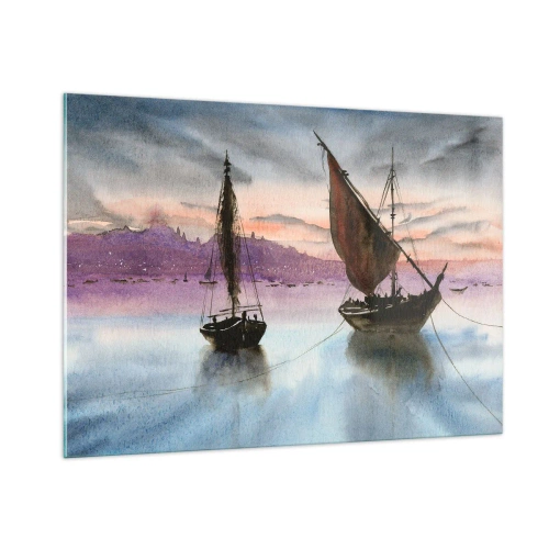 Obraz na skle - Večer v přístavu - 100x70 cm