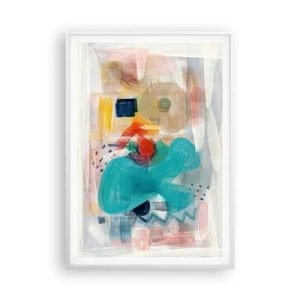 Plakát v bílém rámu - Barevná hra - 70x100 cm