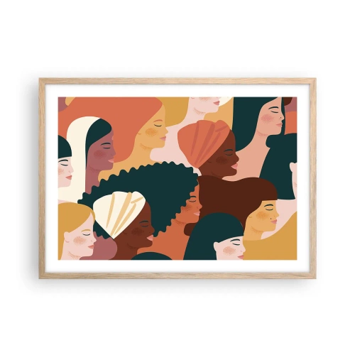 Plakát v rámu světlý dub - Pouze ženskost - 70x50 cm
