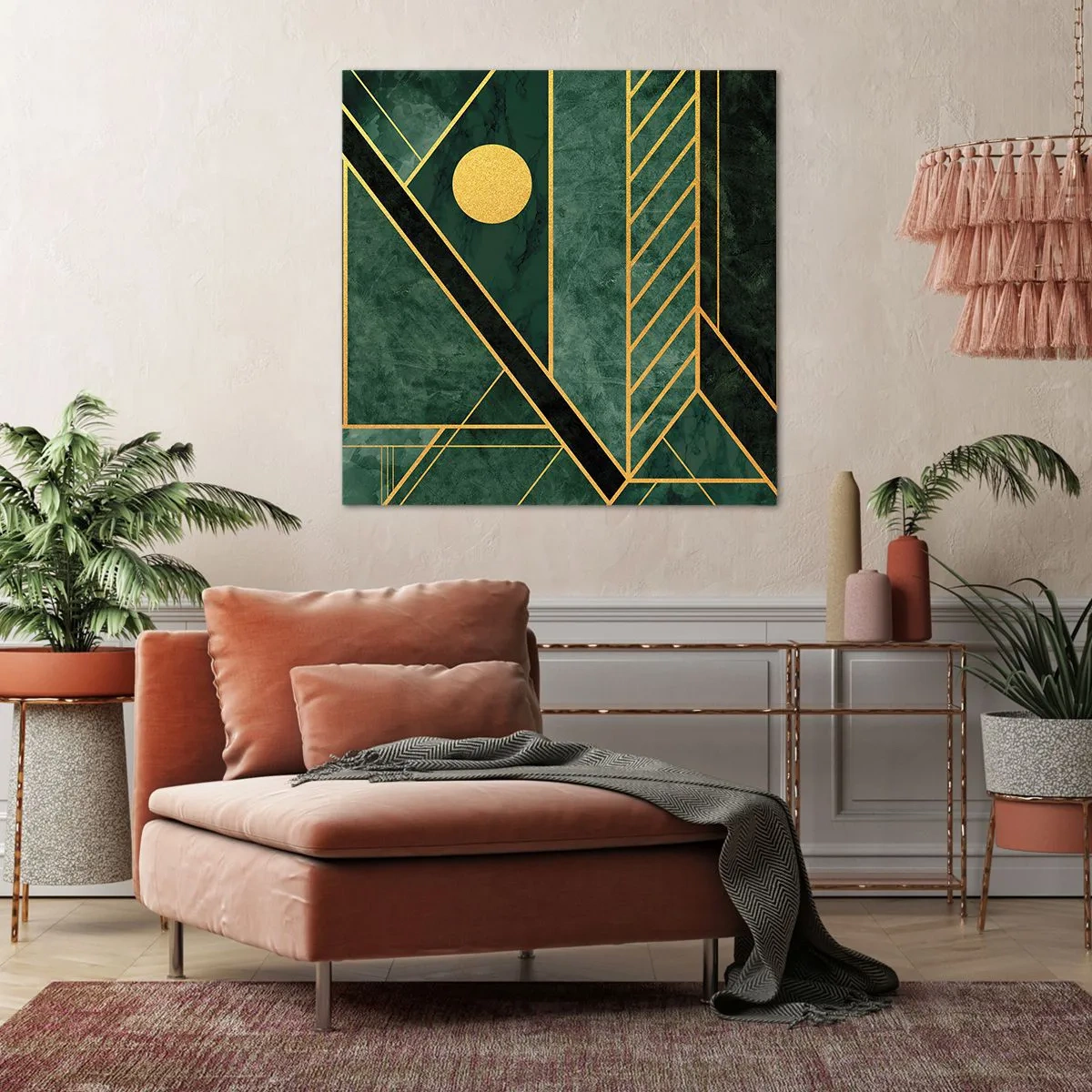 Obraz na plátně - Dynamika zlata a lazuritu - 40x40 cm