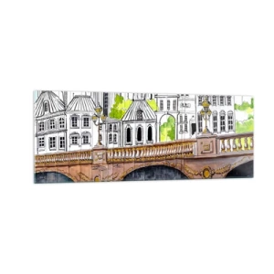 Obraz na skle - Město jako malované - 140x50 cm