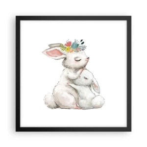 Plakát v černém rámu - Nejlepší je u mámy - 40x40 cm