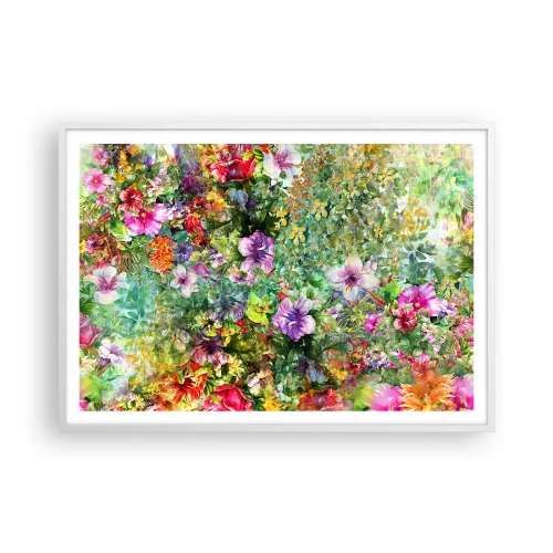 Plakát v bílém rámu - Do květů, k záhubě - 100x70 cm