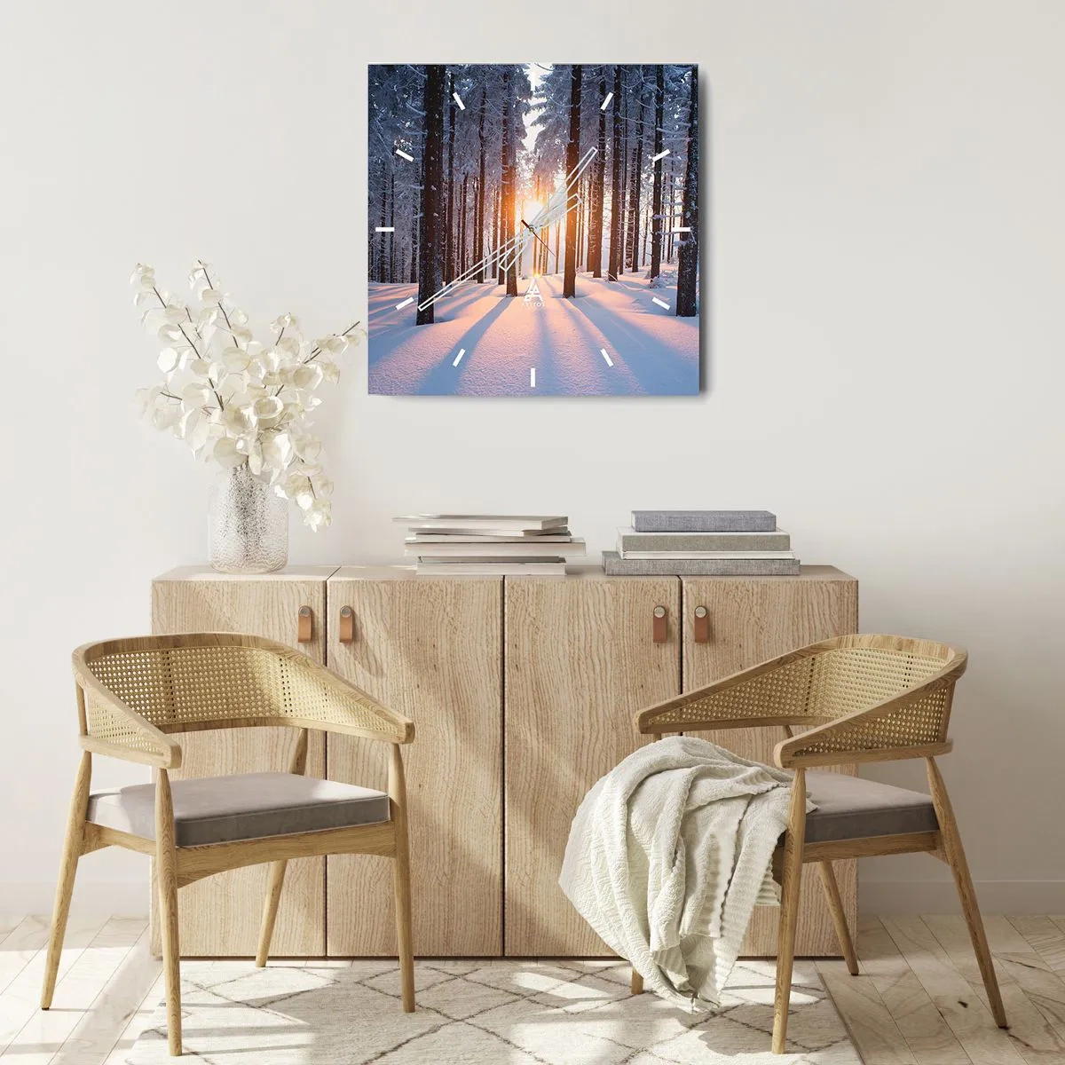 Nástěnné hodiny - Jasně černé na bílém - 30x30 cm