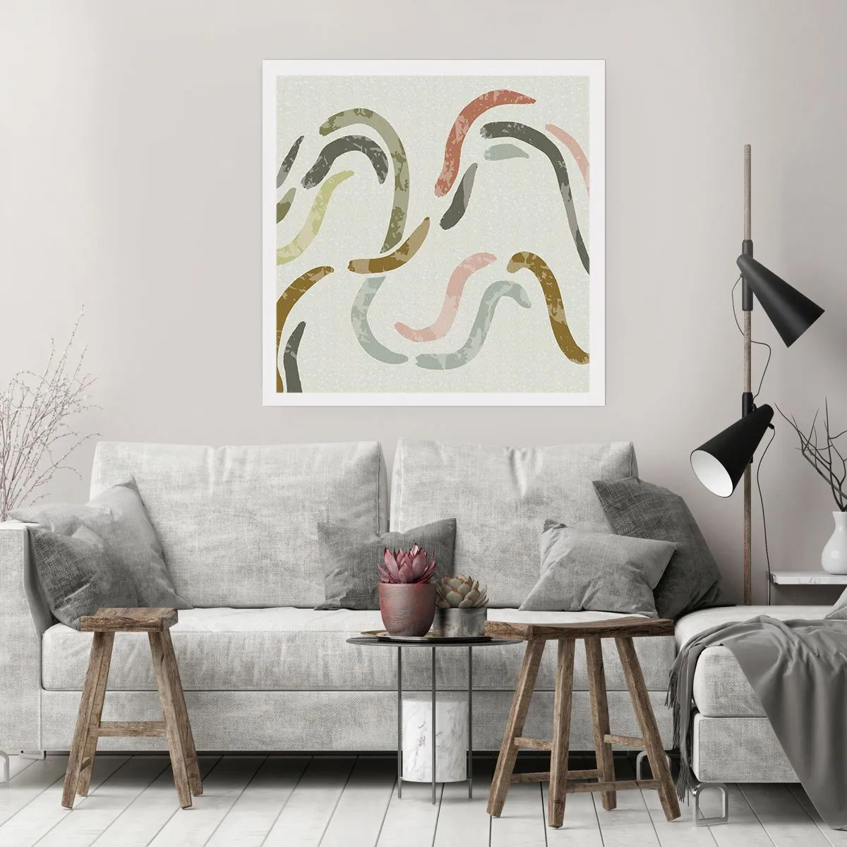 Plakát - Radostný tanec abstrakce - 60x60 cm