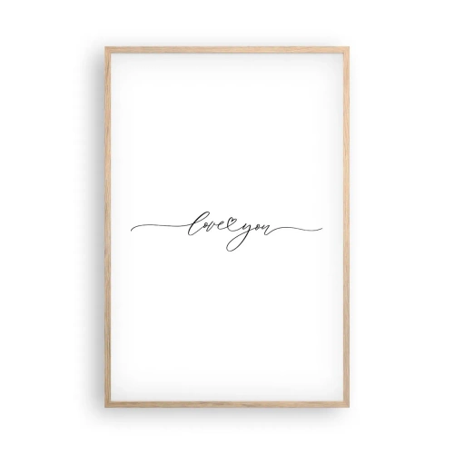 Plakát v rámu světlý dub - Černé na bílém - 61x91 cm