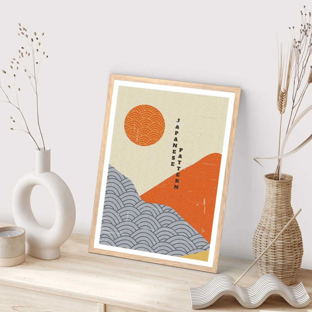 Plakát v rámu světlý dub - V japonském duchu - 30x40 cm