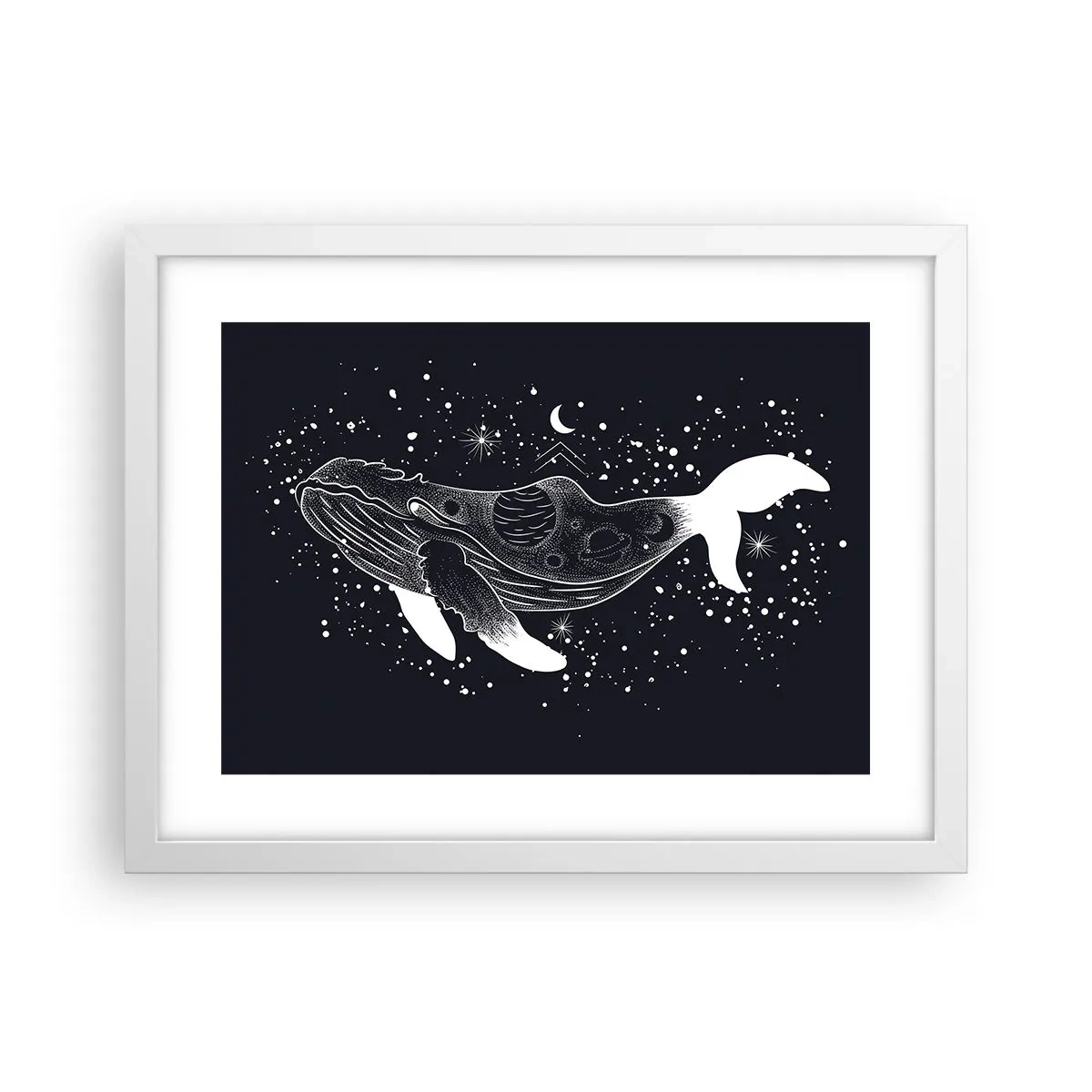 Plakát v bílém rámu - V oceánu vesmíru - 40x30 cm