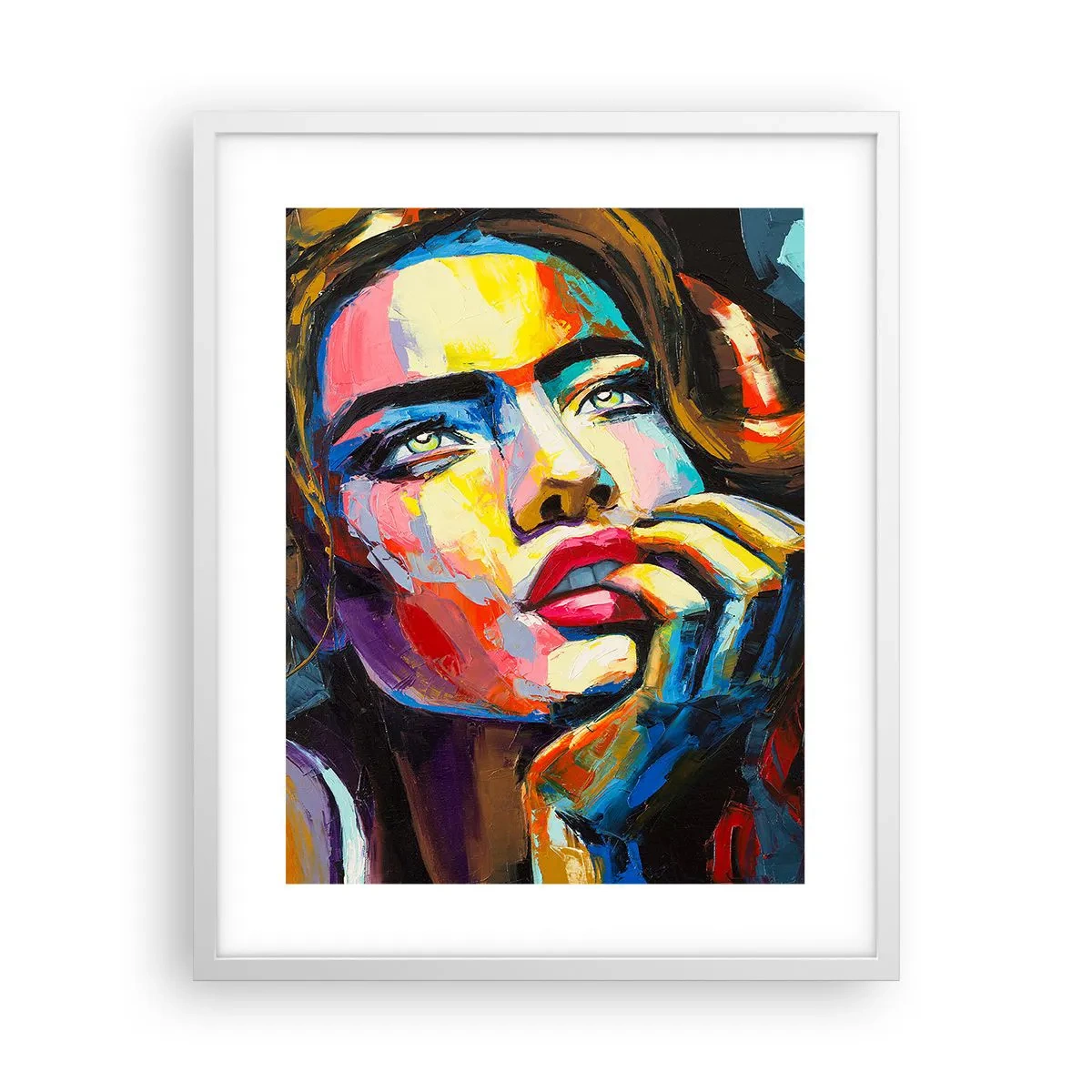 Plakát v bílém rámu - Sny, jak ptáci letí oblohou - 40x50 cm