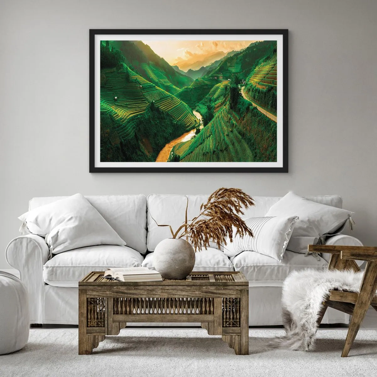 Plakát v černém rámu - Vietnamské údolí - 50x40 cm
