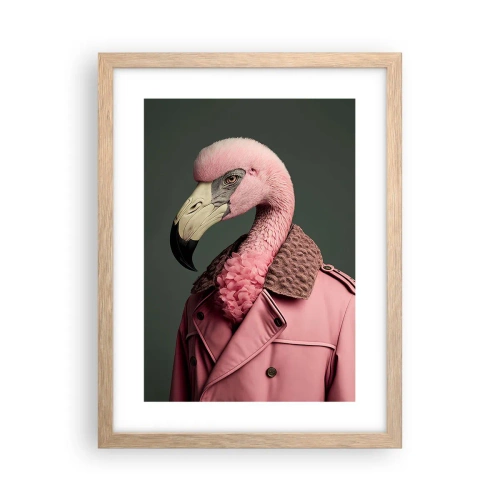 Plakát v rámu světlý dub - Skutečný elegán - 30x40 cm