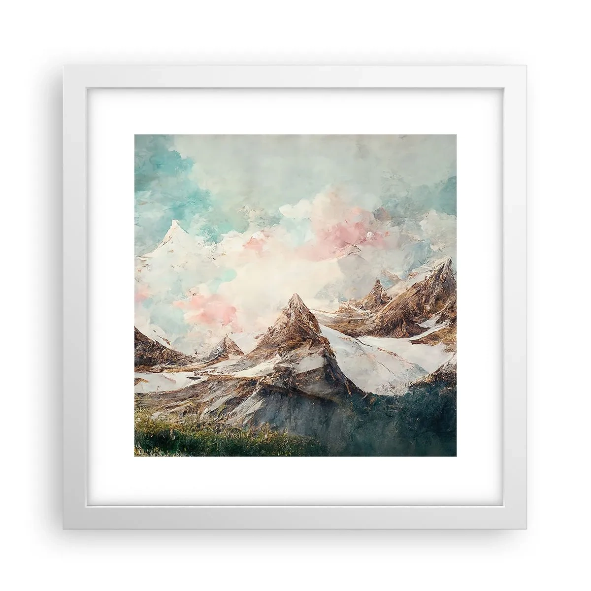 Plakát v bílém rámu - Skalní čepele - 30x30 cm