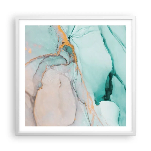 Plakát v bílém rámu - Tanec tvarů a barev - 60x60 cm