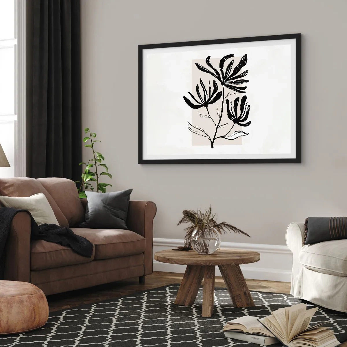 Plakát v černém rámu - Náčrtek pro herbář - 50x40 cm