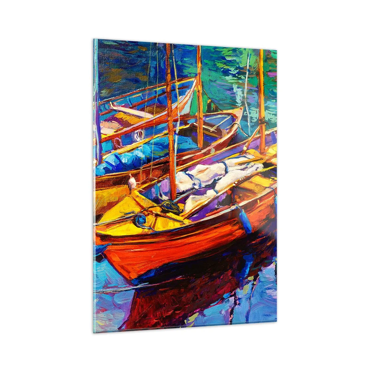 Obraz na skle - Na vodě husté od barev - 50x70 cm