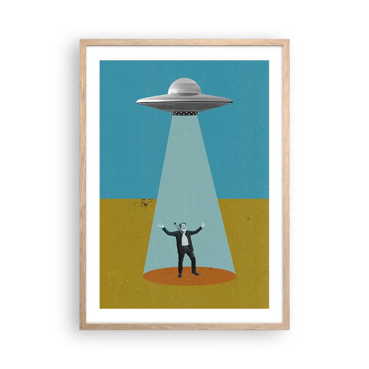 Plakát v rámu světlý dub - Blízké setkání - 50x70 cm