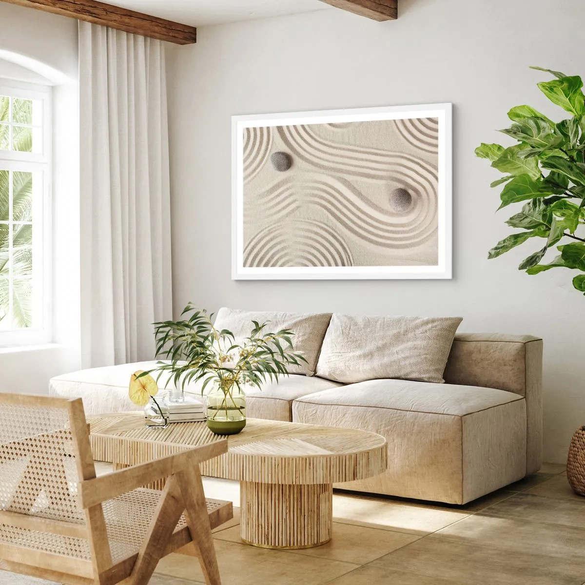 Plakát v bílém rámu - Dotek tepla - 70x50 cm