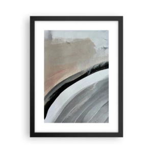 Plakát v černém rámu - Kompozice: černý a šedý oblouk - 30x40 cm