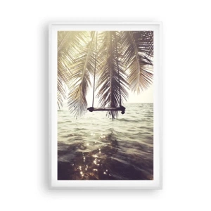 Plakát v bílém rámu - Houpat se libovolně v oblacích - 61x91 cm