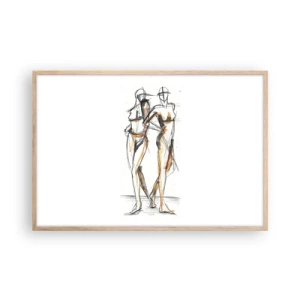 Plakát v rámu světlý dub - Studie šarmu - 91x61 cm