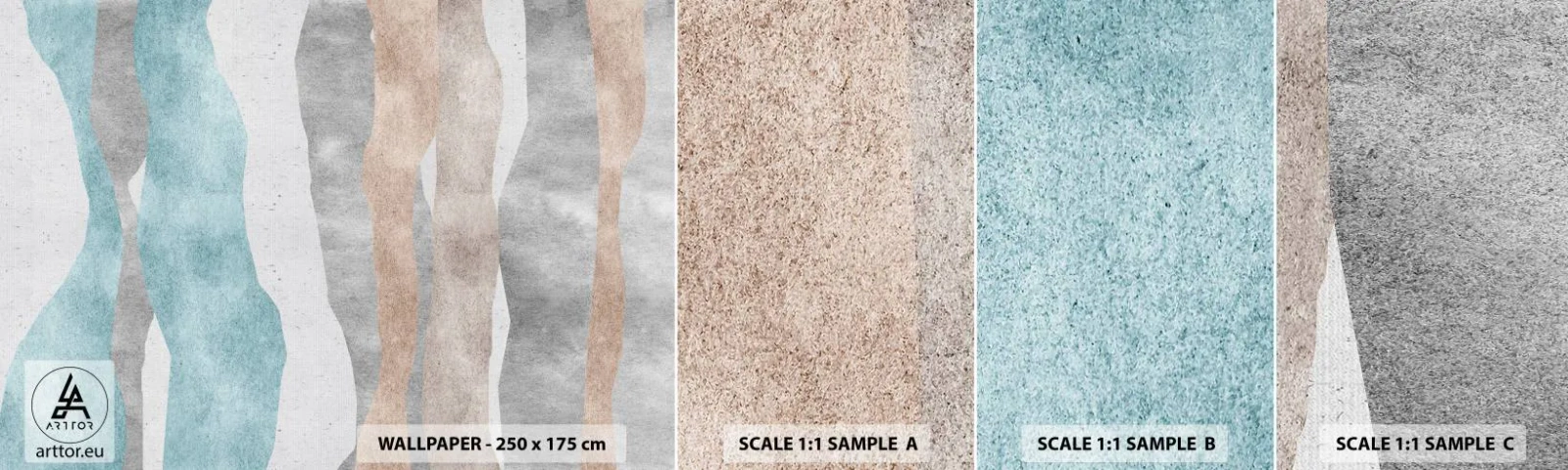 Vzor Fototapety Samolepicí Deluxe Sticker - Studie blízkosti - Pastel, Minimalistický, Čáry - 100x30 cm