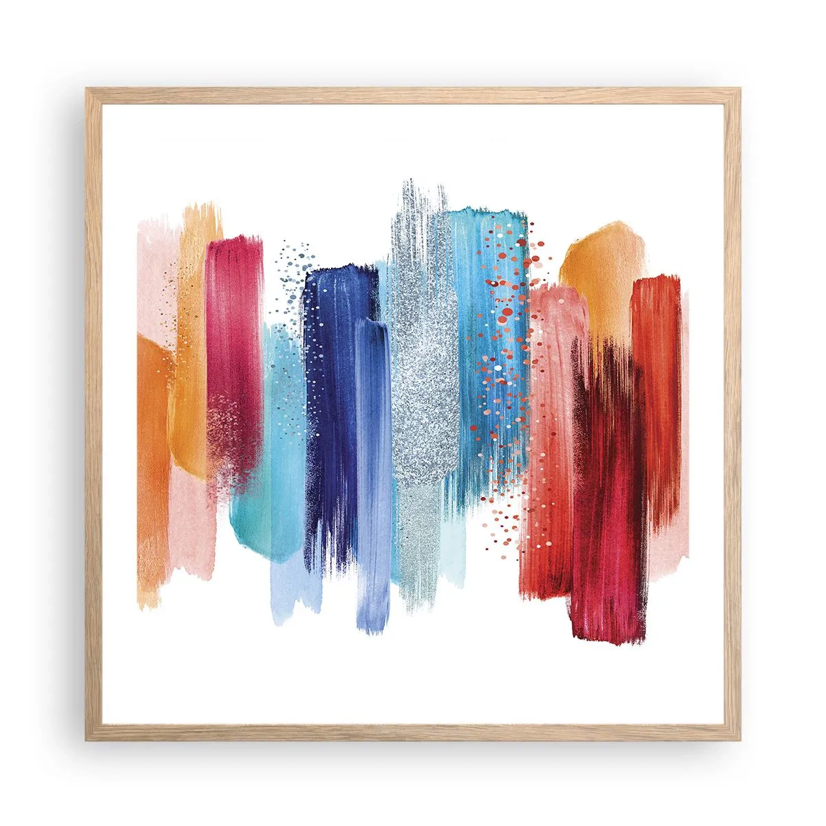Plakát v rámu světlý dub - Nahoru a dolů  - 60x60 cm