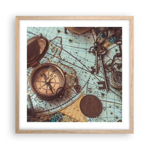 Plakát v rámu světlý dub - Pro dobrodruha - 50x50 cm