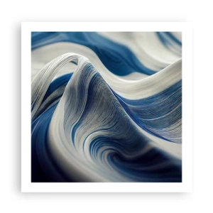Plakát - Plynulost modré a bílé - 60x60 cm