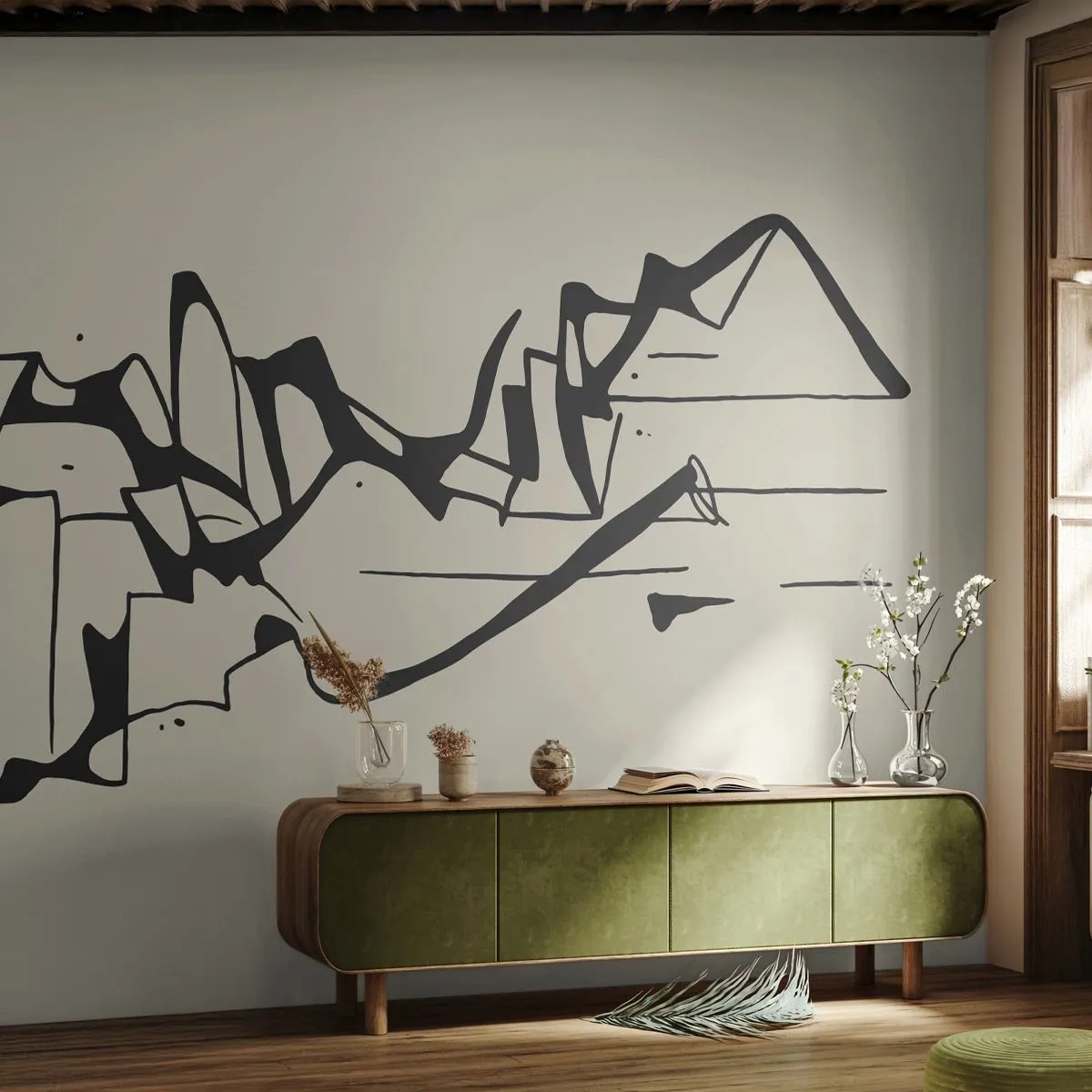 Fototapeta Premium Canvas - Možná krajina - Minimalismus, Kus, Čára - 250x175 cm