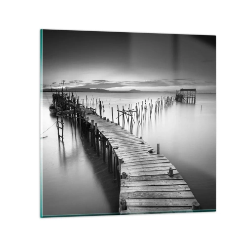 Obraz na skle - Klid zapomenutého břehu - 40x40 cm