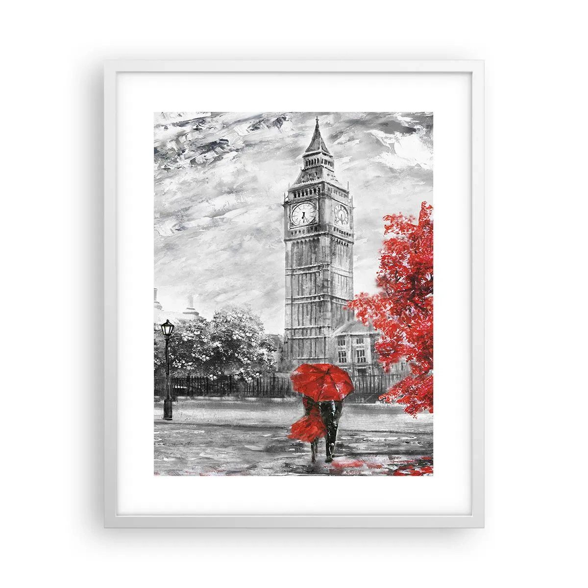 Plakát v bílém rámu - Vzrušující den - 40x50 cm