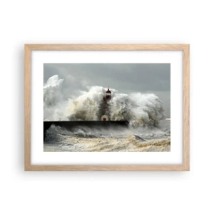 Plakát v rámu světlý dub - Hněv oceánu - 40x30 cm