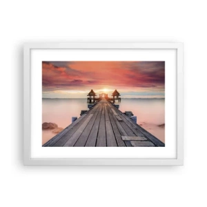 Plakát v bílém rámu - Západ na východě - 40x30 cm