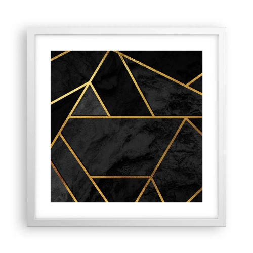 Plakát v bílém rámu - Temnota a světlo - 40x40 cm