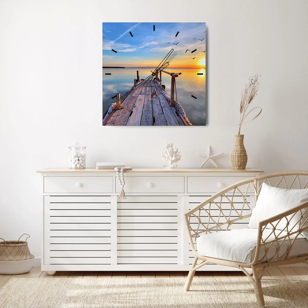 Nástěnné hodiny - Jít před sebe směrem ke slunci - 30x30 cm