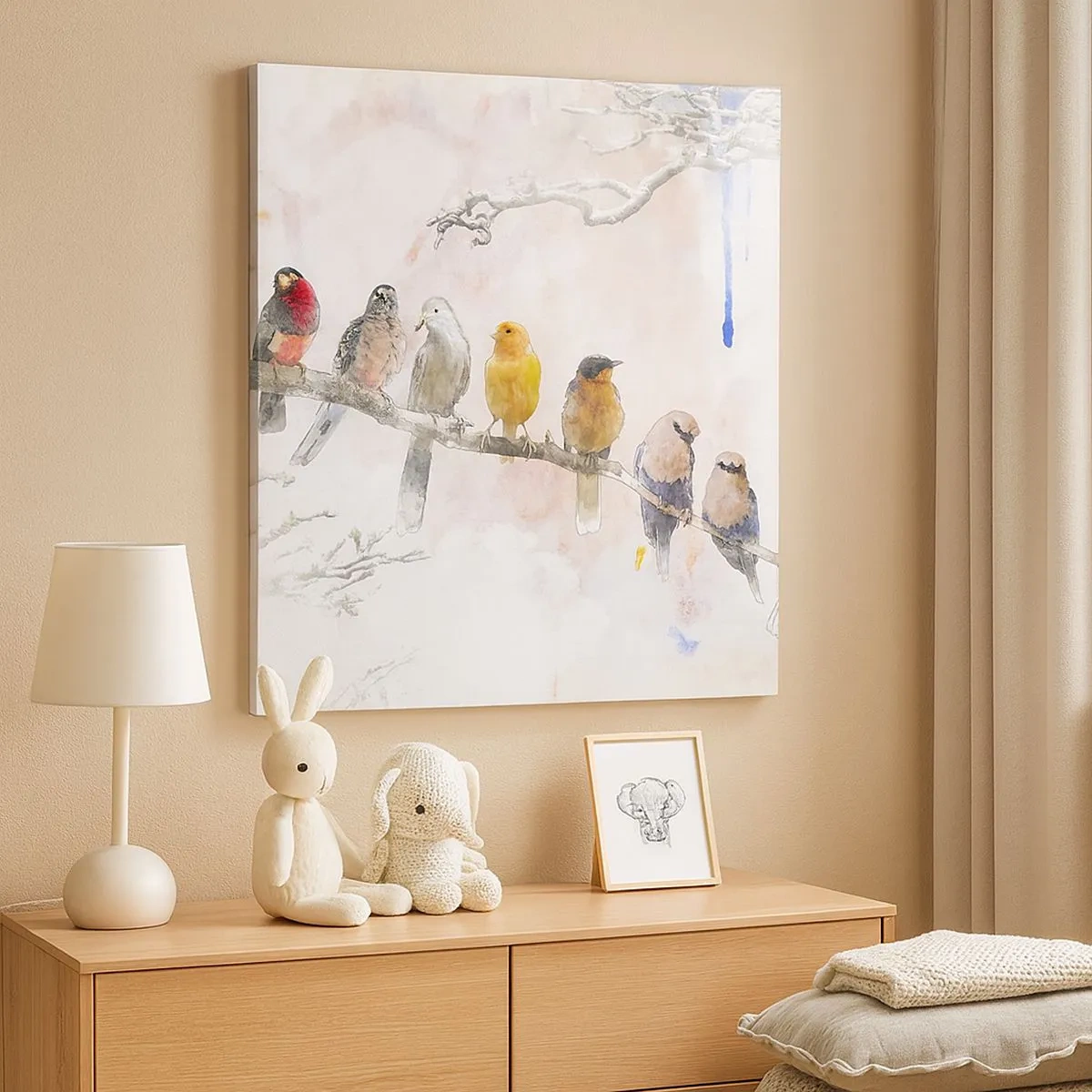 Obraz na plátně - Okřídlené setkání - 30x30 cm