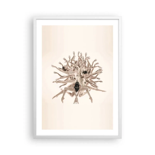 Plakát v bílém rámu - Rozkvět v tanci - 50x70 cm